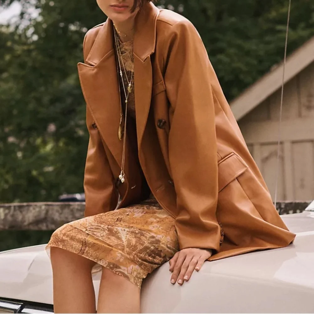 Avec Les Filles Faux Leather Blazer from Anthropologie, Small Petite